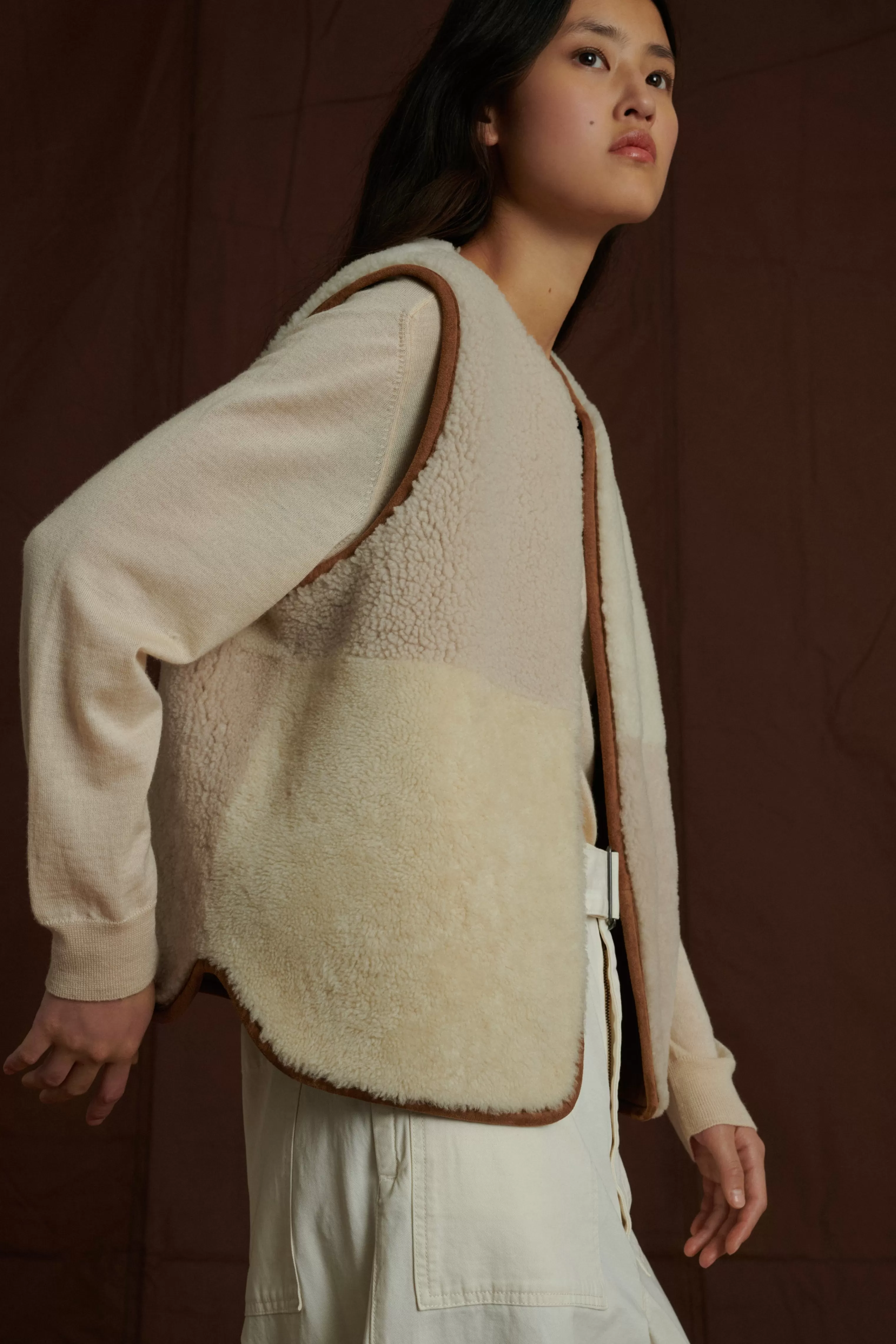 Soeur -GILET RÉVERSIBLE SANS MANCHES VINH Ecru/Beige