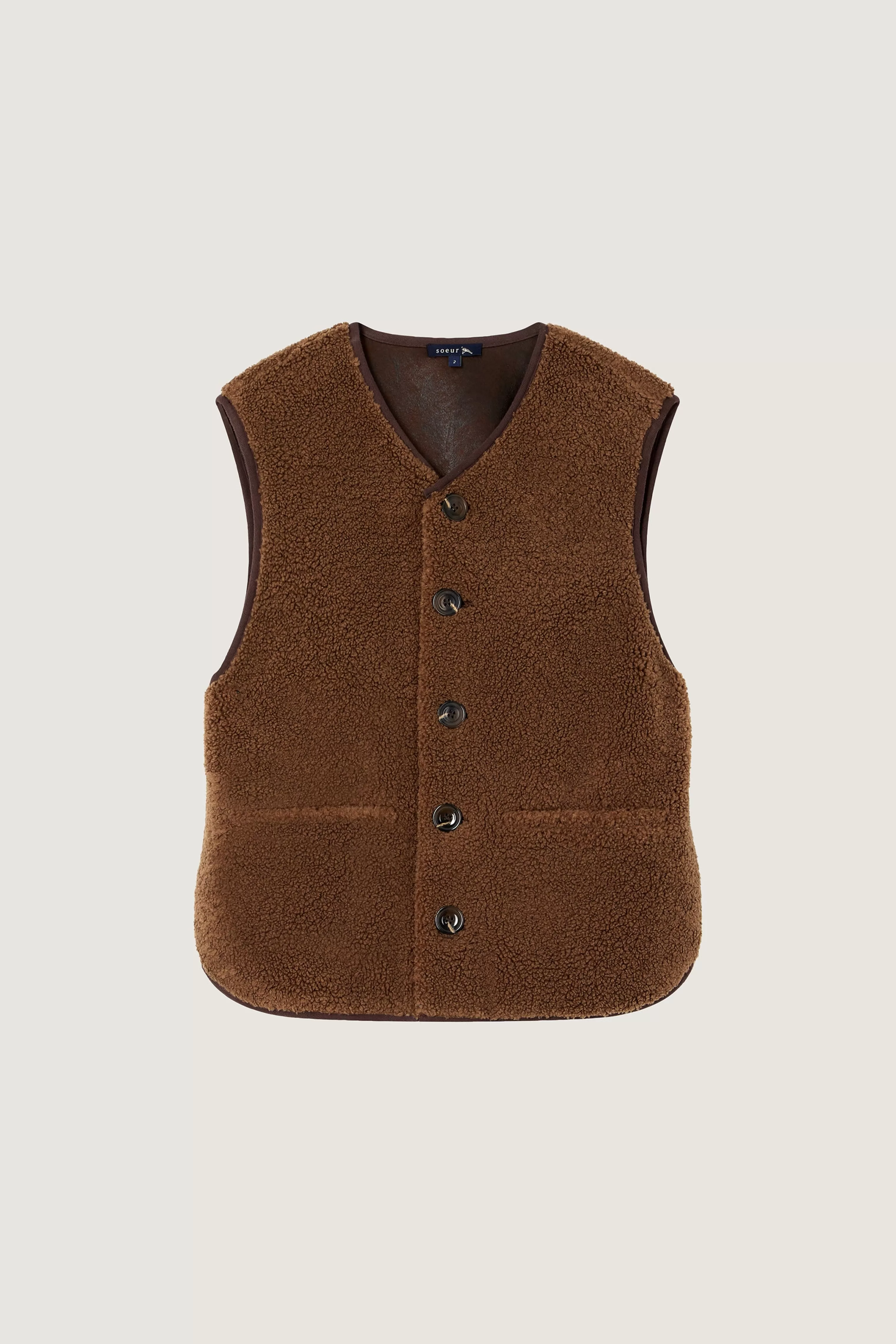 Soeur -GILET SANS MANCHES FUSIL Marron