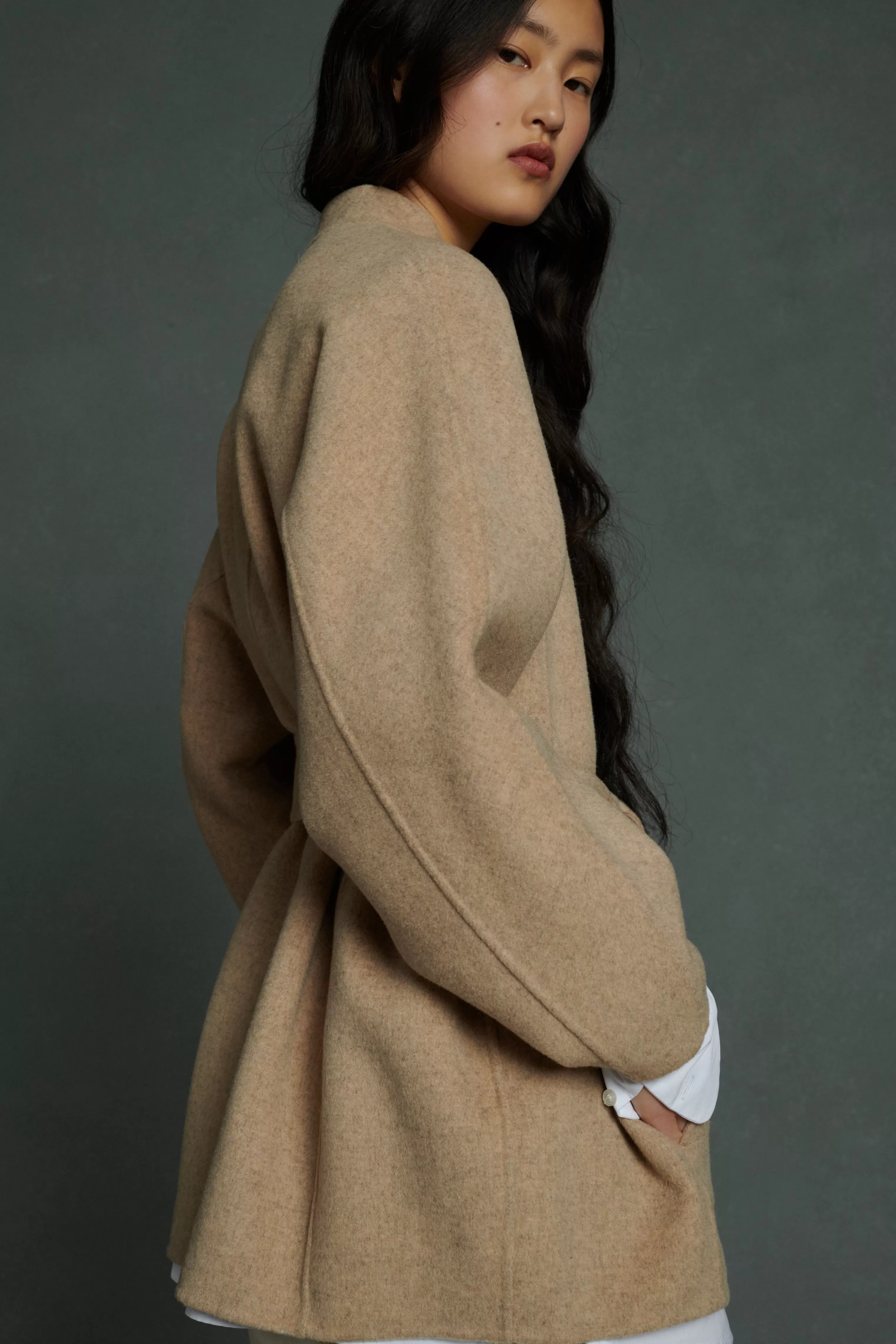 Soeur -MANTEAU PRUSSE beige chiné