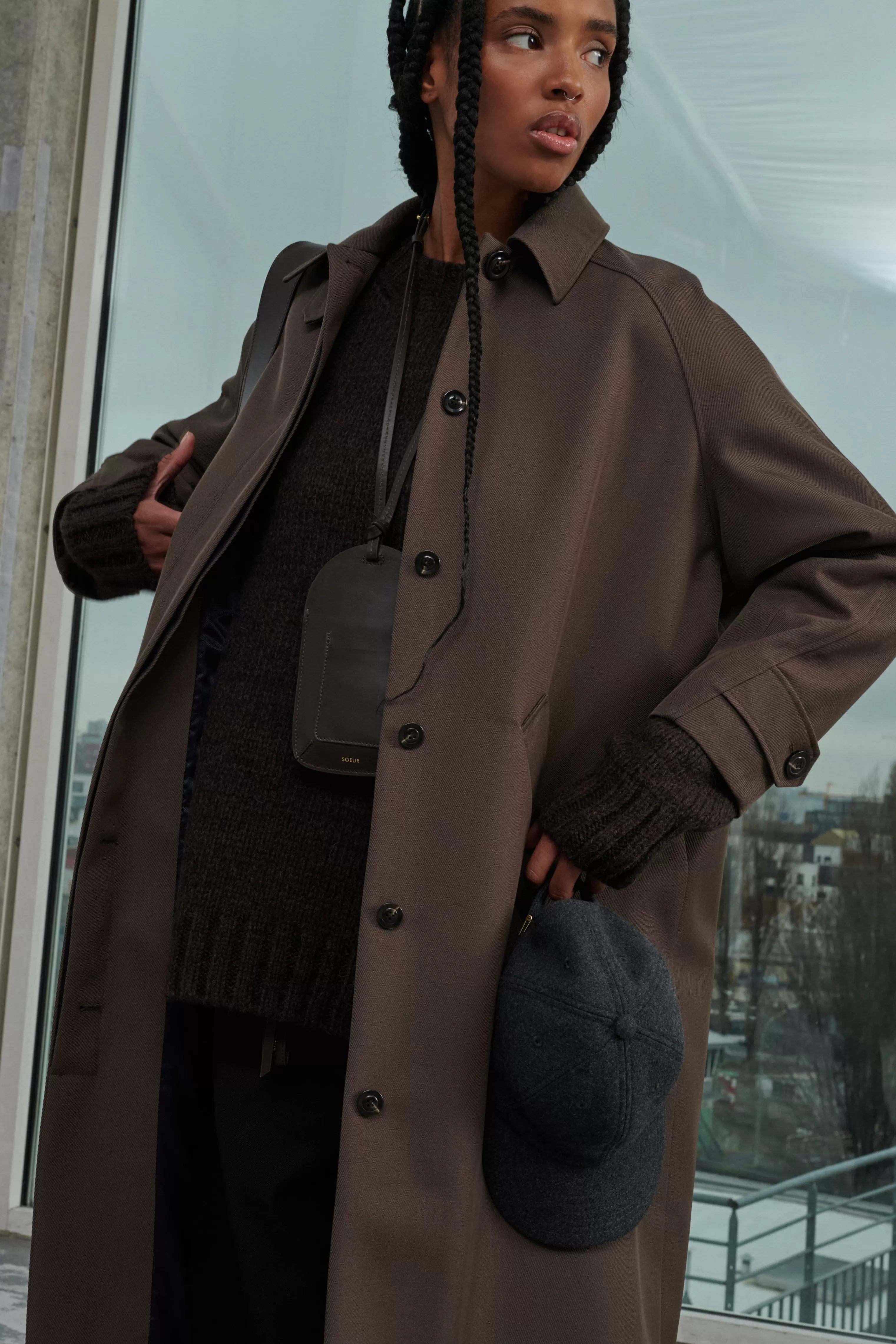 Soeur -MANTEAU VERNAIS Marron Glacé