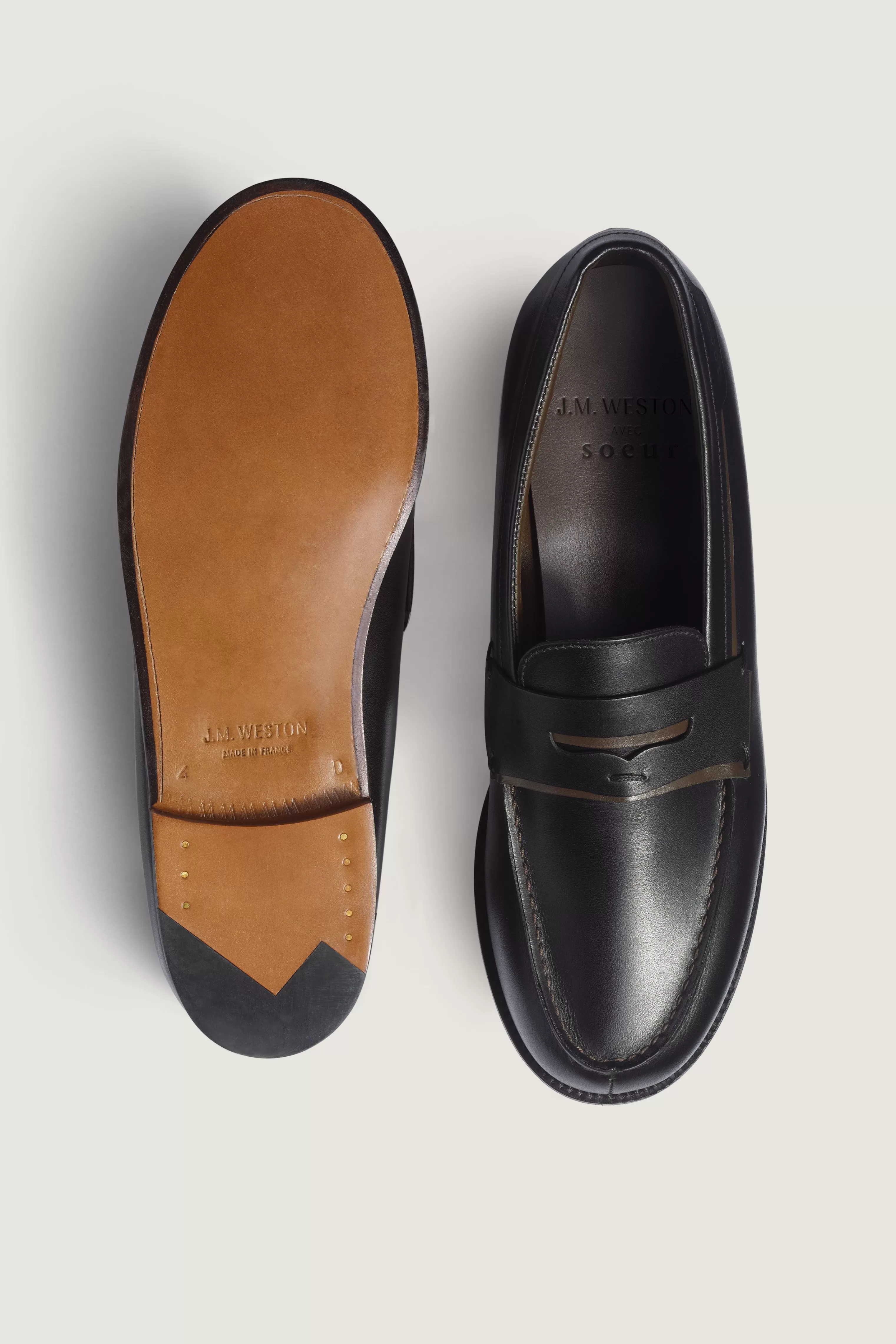 Soeur -MOCASSINS 180 J.M. WESTON & Noir / Terre d'ombre